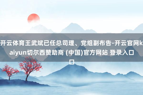 开云体育王武斌已任总司理、党组副布告-开云官网kaiyun切尔西赞助商 (中国)官方网站 登录入口