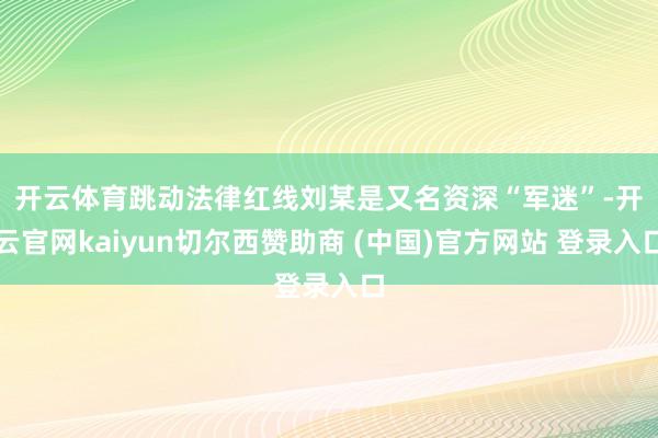 开云体育跳动法律红线　　刘某是又名资深“军迷”-开云官网kaiyun切尔西赞助商 (中国)官方网站 登录入口