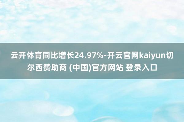云开体育同比增长24.97%-开云官网kaiyun切尔西赞助商 (中国)官方网站 登录入口