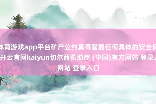 体育游戏app平台矿产公约莫得答复任何具体的安全保险-开云官网kaiyun切尔西赞助商 (中国)官方网站 登录入口